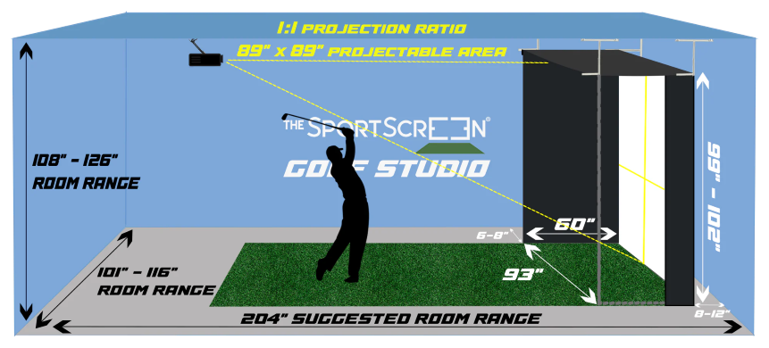 The SportScreen Vanish Series Retractable Golf Studio