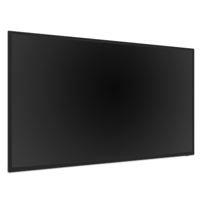 A large, rectangular ViewSonic ViewBoard 43′’ 4K Ultra HD commercial display viewed from a slight angle.