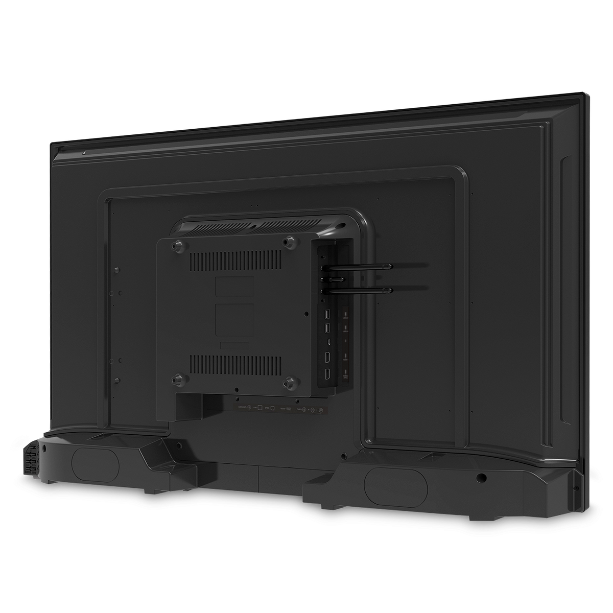 Rear view of a ViewSonic ViewBoard 43′’ 4K Ultra HD Commercial Display showing the input ports, wall-mount bracket, and antenna attachments.