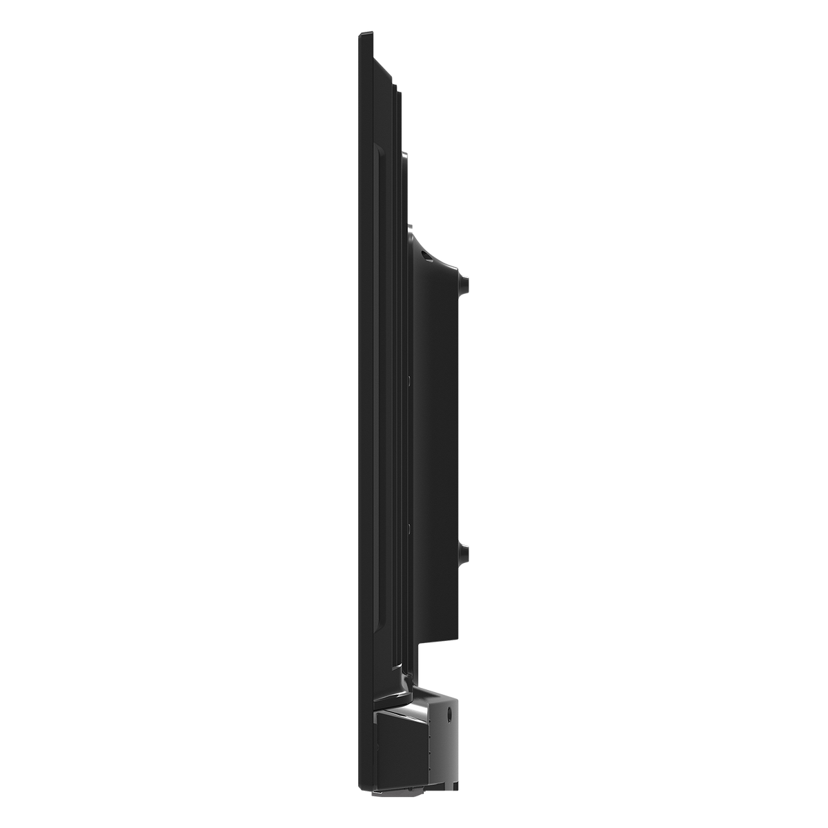 Side profile of a slim black ViewSonic ViewBoard 43′’ 4K Ultra HD Commercial Display.