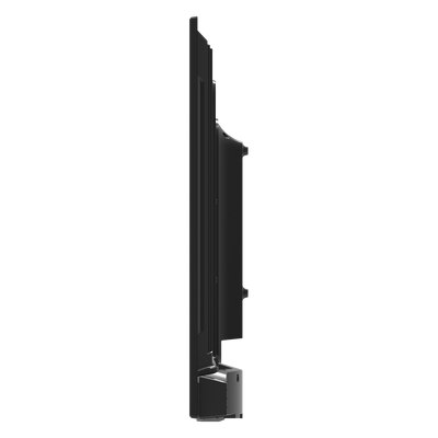 Side profile of a slim black ViewSonic ViewBoard 43′’ 4K Ultra HD Commercial Display.
