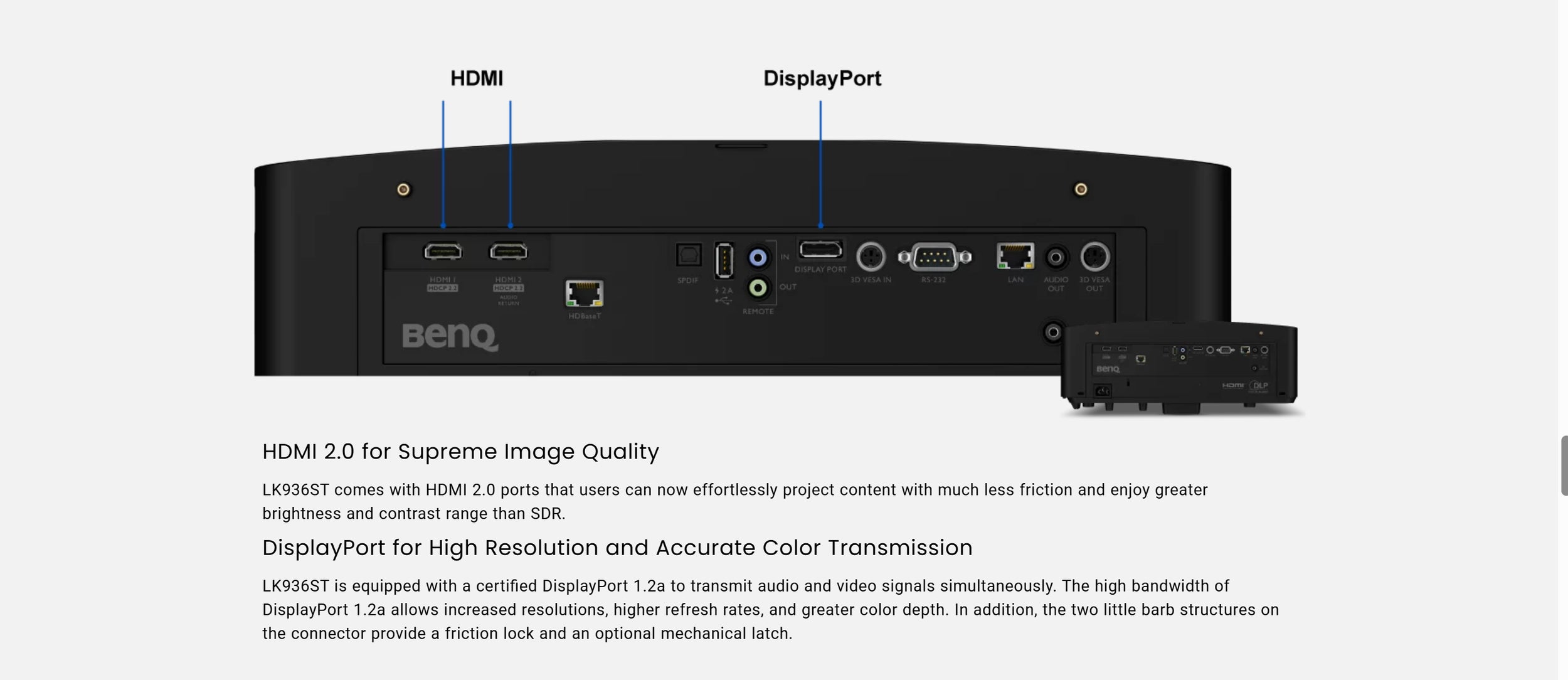 BenQ LK936ST 4K Laser Golf Simulator Projector