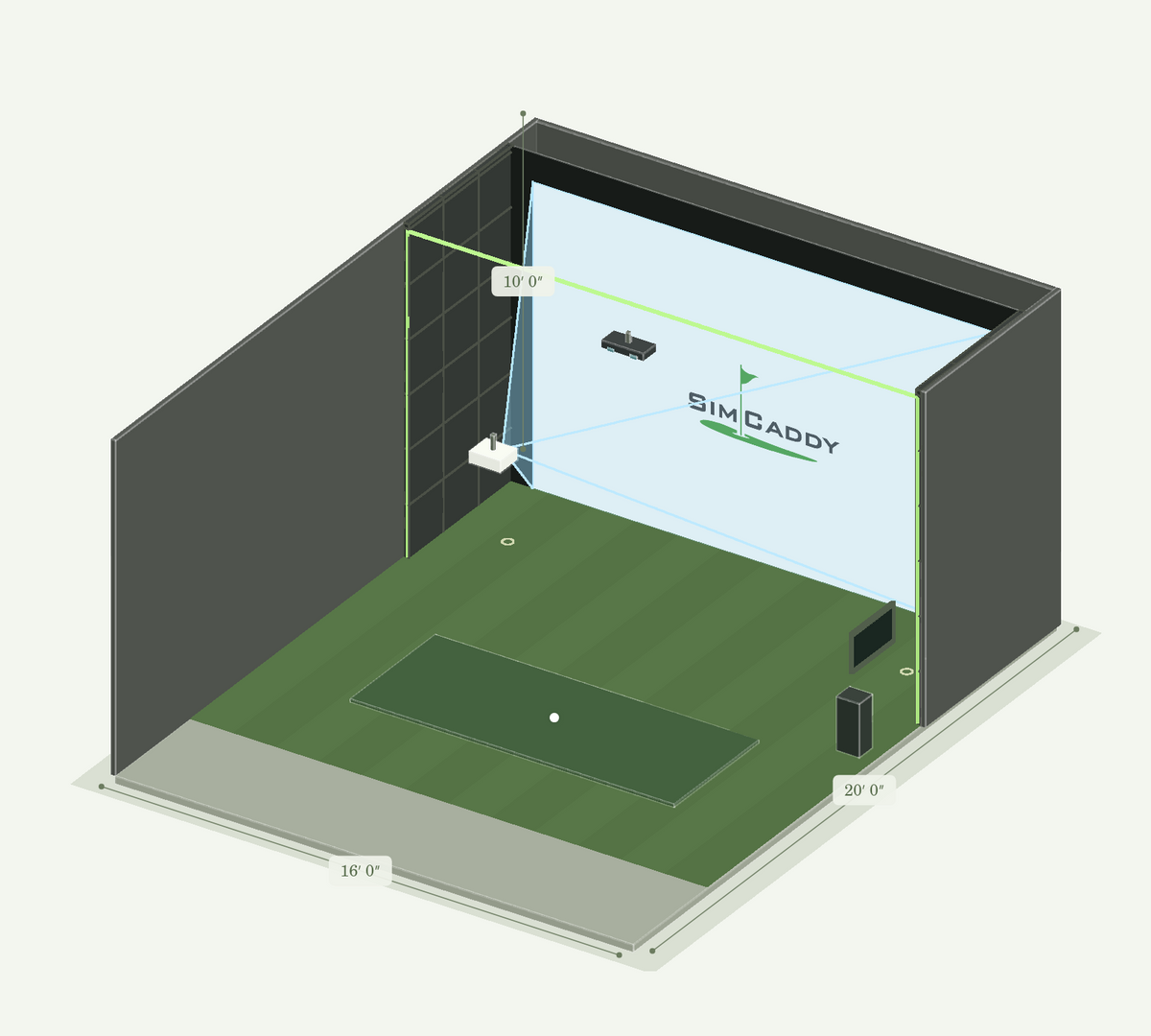 SimCaddy 3D Golf Sim Builder Tool