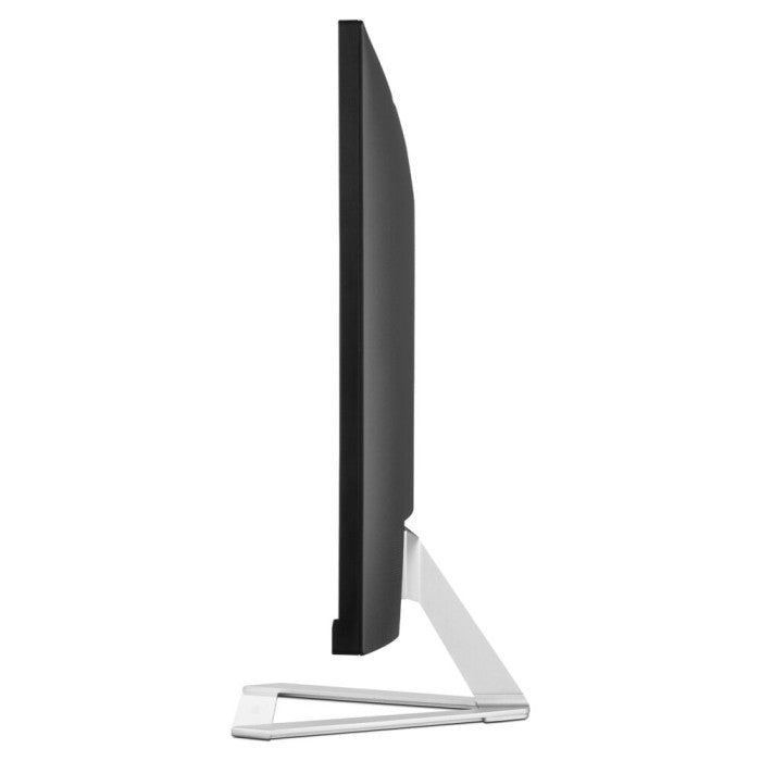 Side profile of a ViewSonic 32″ 4K Entertainment PC Monitor on a thin silver stand.