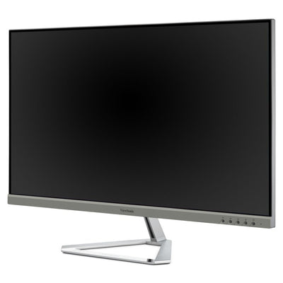 A ViewSonic 32″ 4K Entertainment PC Monitor with a thin, frameless design and a silver, tripod-style base.