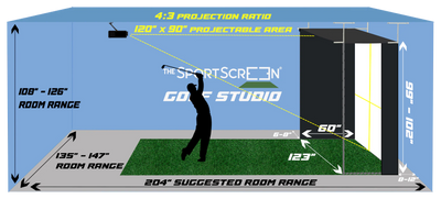 The SportScreen Vanish Series Retractable Golf Studio