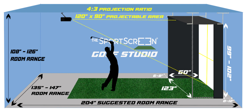 The SportScreen Vanish Series Retractable Golf Studio