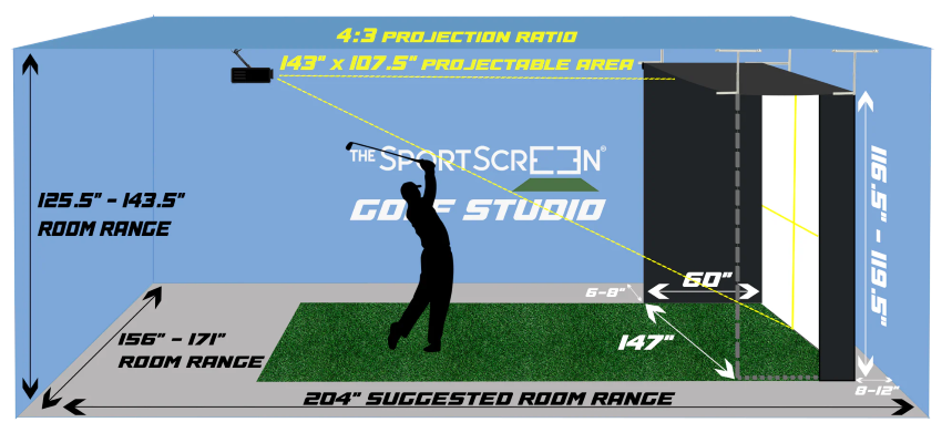 The SportScreen Vanish Series Retractable Golf Studio