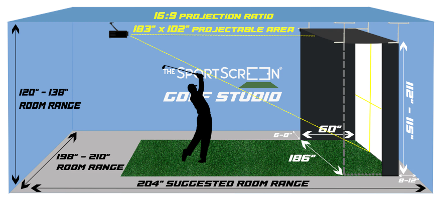 The SportScreen Vanish Series Retractable Golf Studio