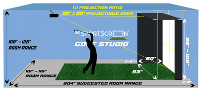 The SportScreen Vanish Series Retractable Golf Studio