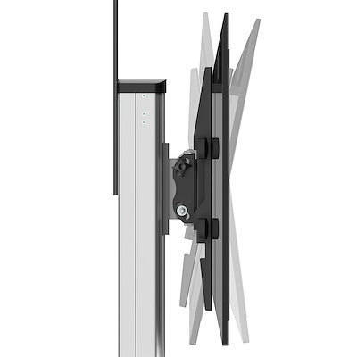 Height-Adjustable Mobile Display Cart with Equipment Shelf for 32"–75" Displays