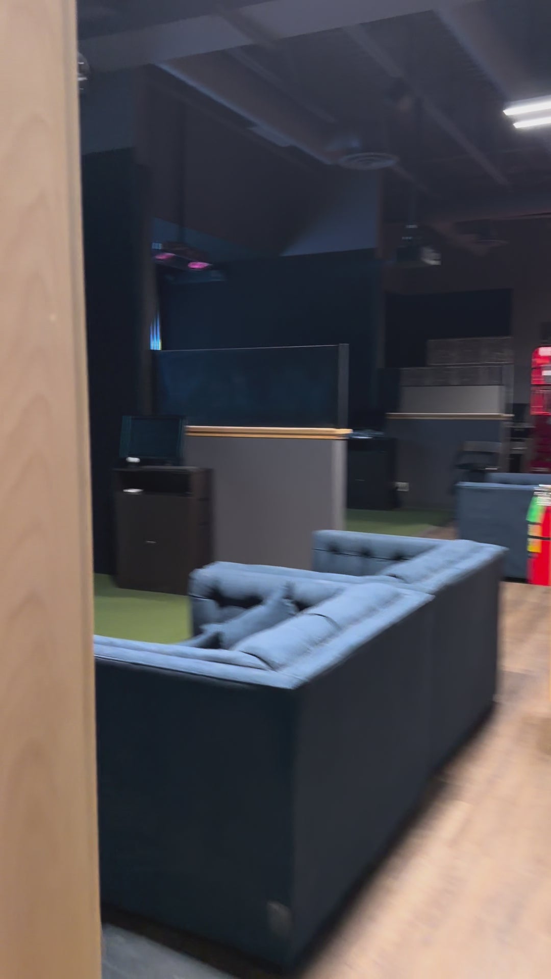 Load video: Commercial golf simulator installation by SimCaddy.