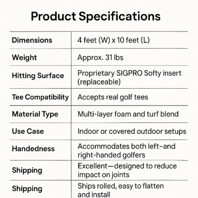 SIGPRO™ Softy 4' x 10' Golf Mat