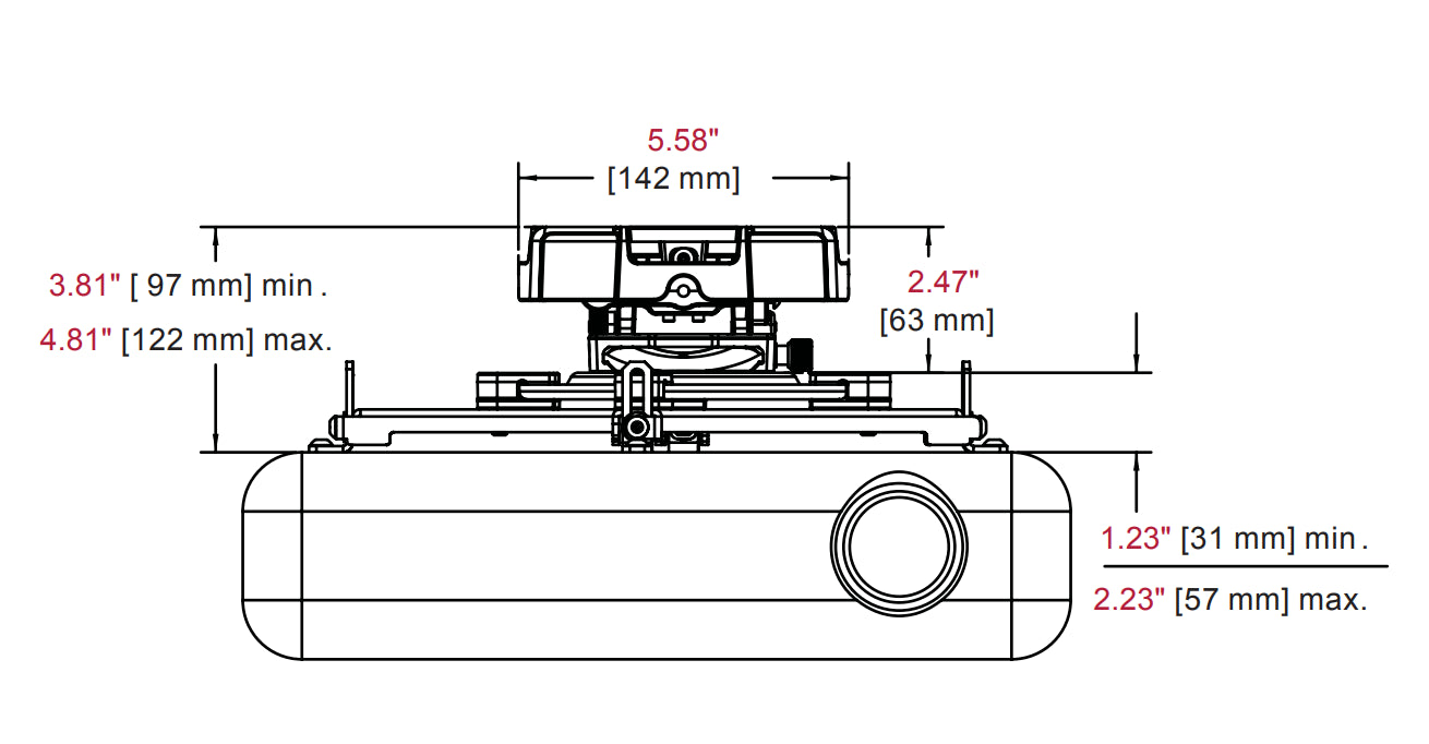 Flush-Mount Projector Mount (Pro-AV grade)