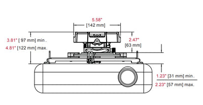 Flush-Mount Projector Mount (Pro-AV grade)